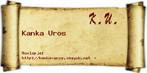Kanka Uros névjegykártya